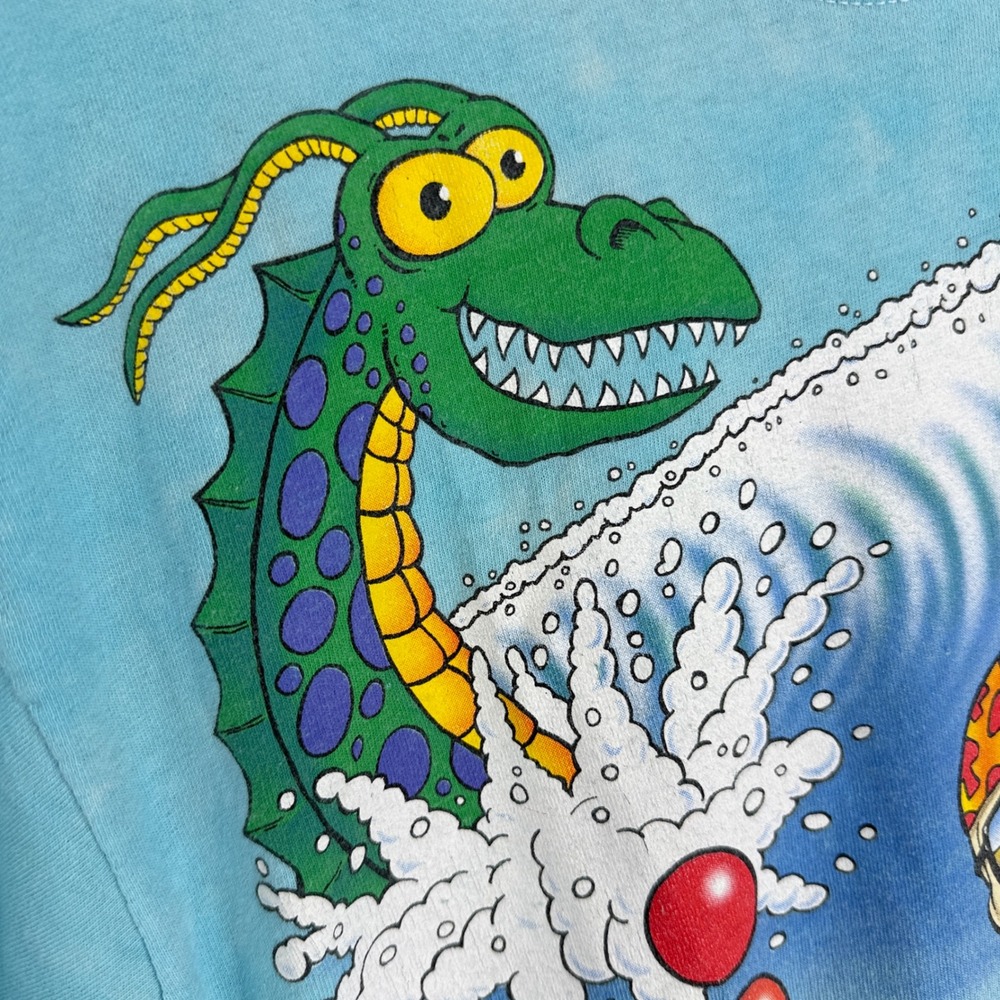 Liquid Blue T-Shirt Mens L Blue 1992 Joey Mars Beach Skeleton Tie Dye Vintage - Picture 5 of 16